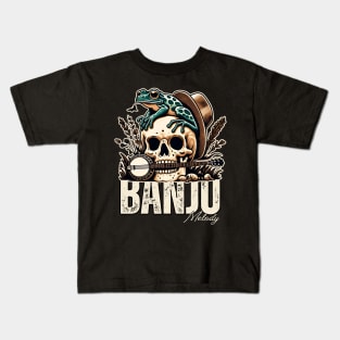 Banjo skull head lover Kids T-Shirt